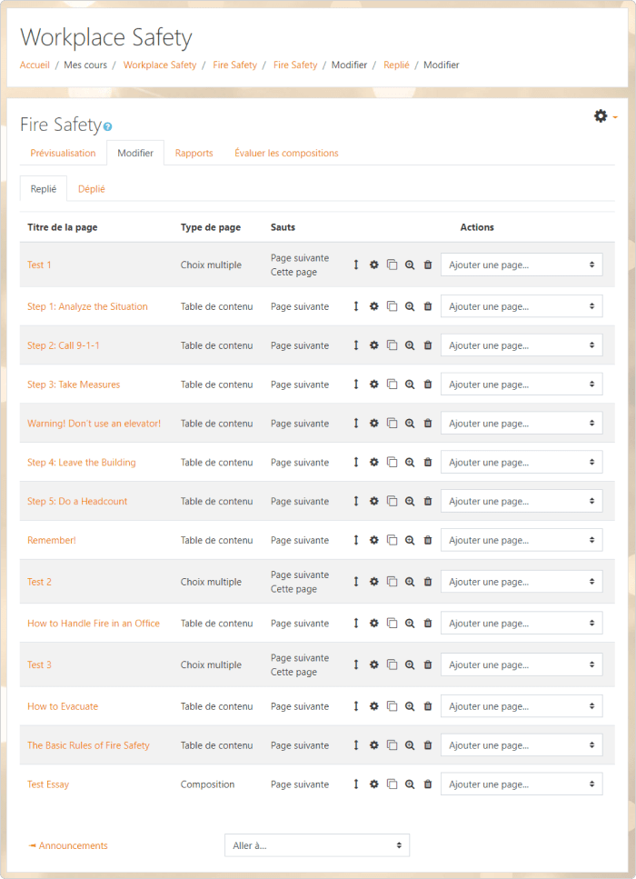 Comment créer un cours sur Moodle™ : la structure d'un cours